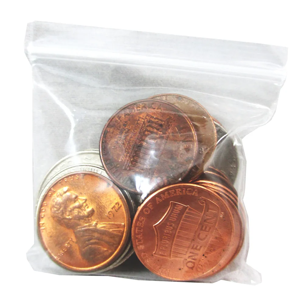 1000 Baggies 2" X 2" Small Reclosable Seal Clear Plastic Poly Bag 2.5mil