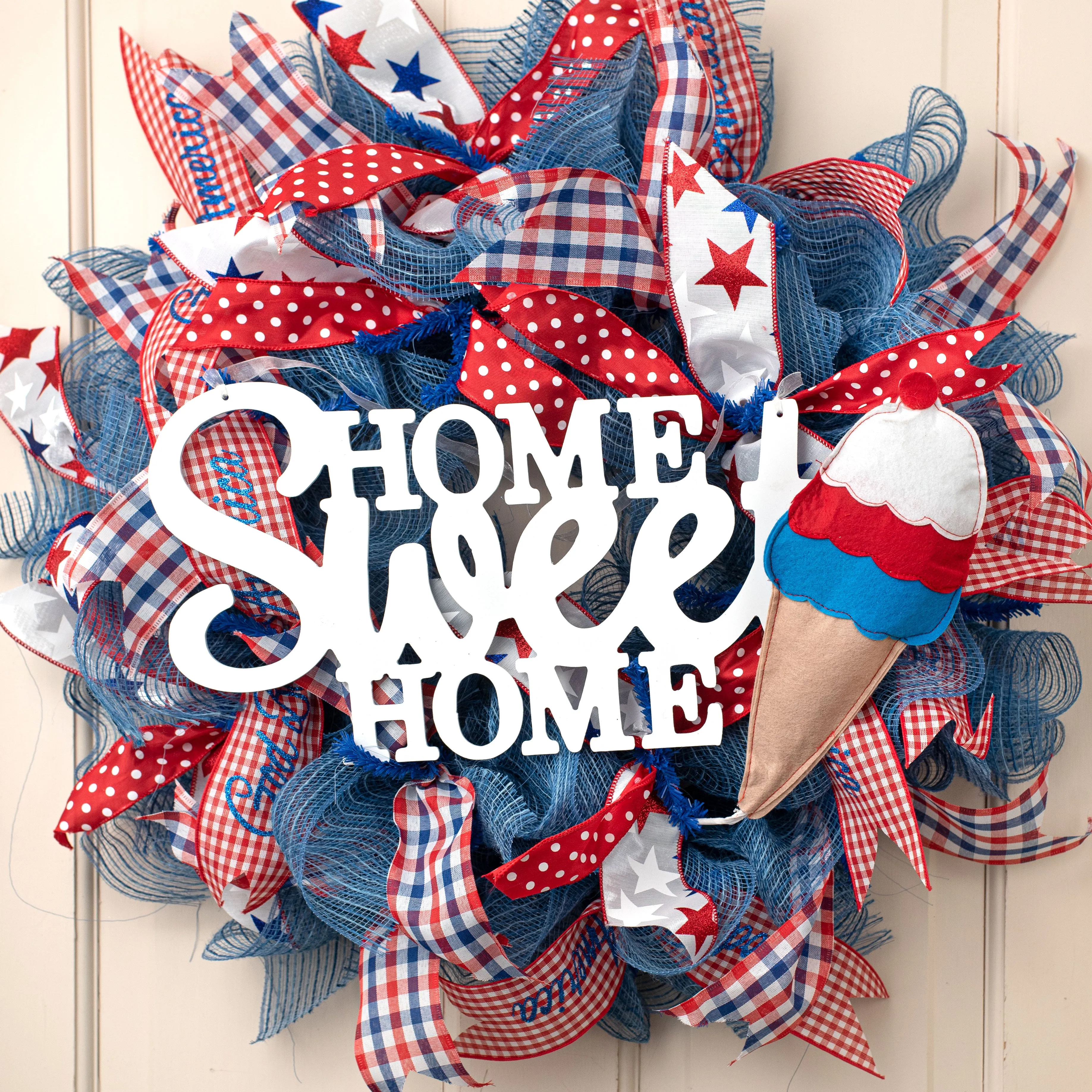 15" Home Sweet Home Cutout Sign: White