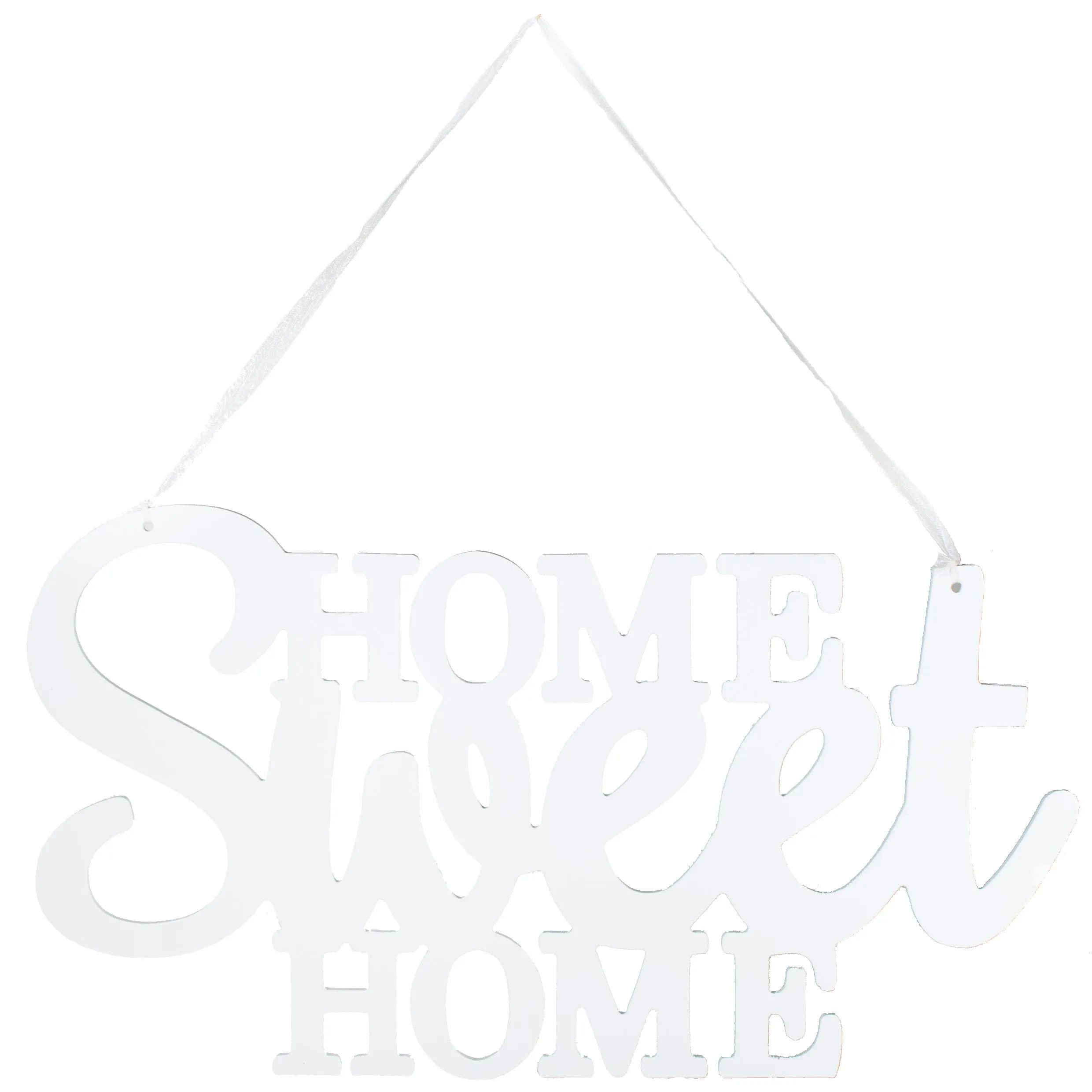 15" Home Sweet Home Cutout Sign: White