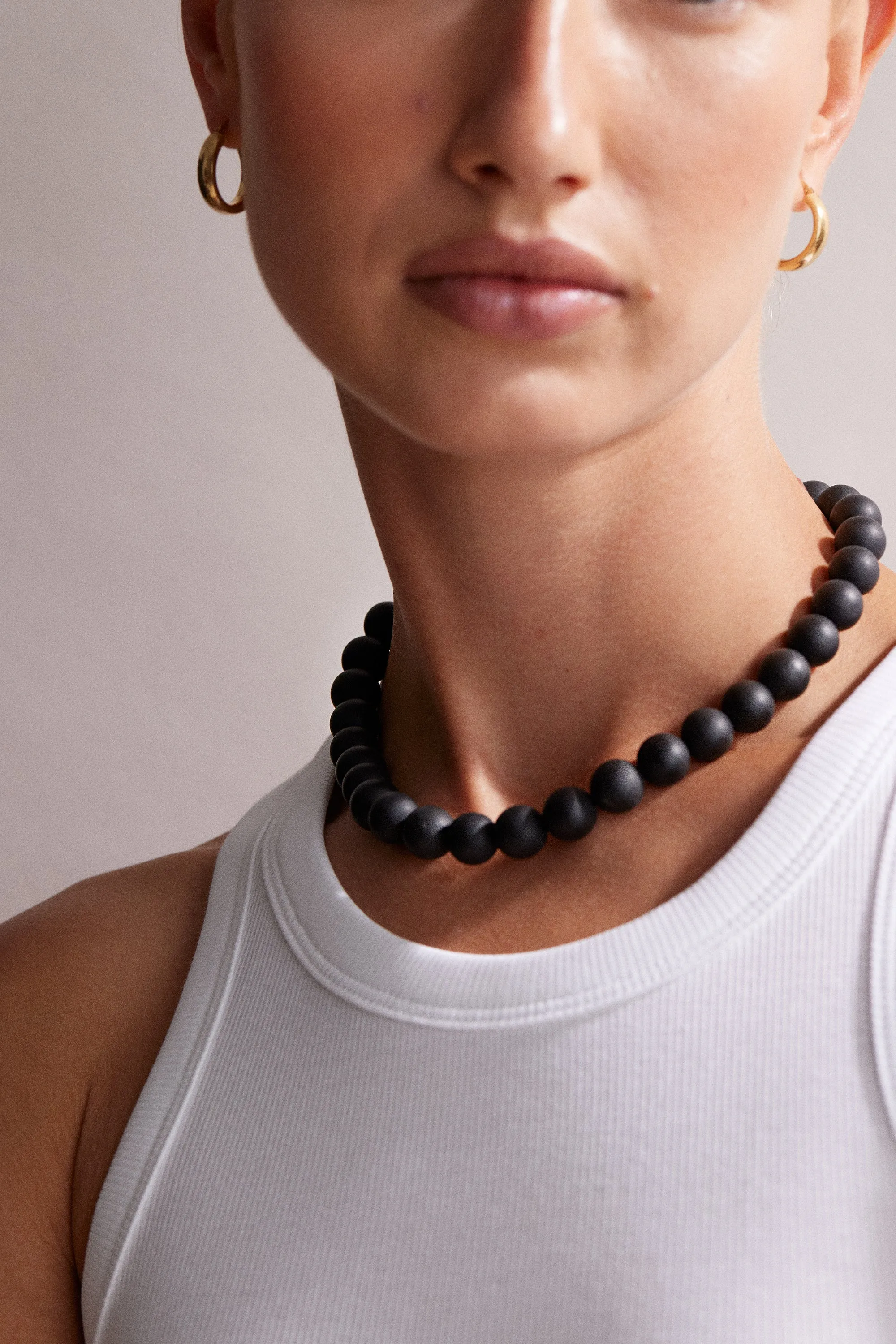 ALTER EGO POWER BEADS NECKLACE MATT BLACK