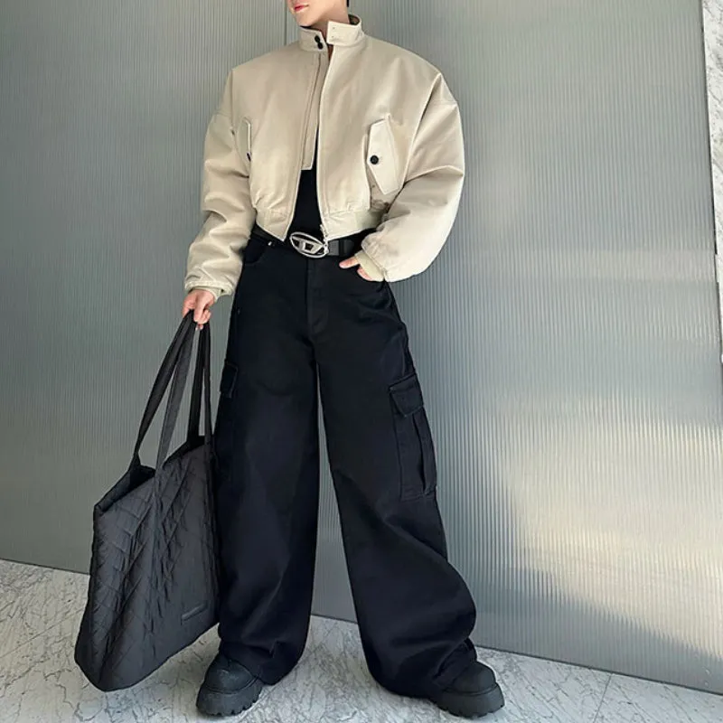 Cotton Stand Collar Thickened Cropped Coat