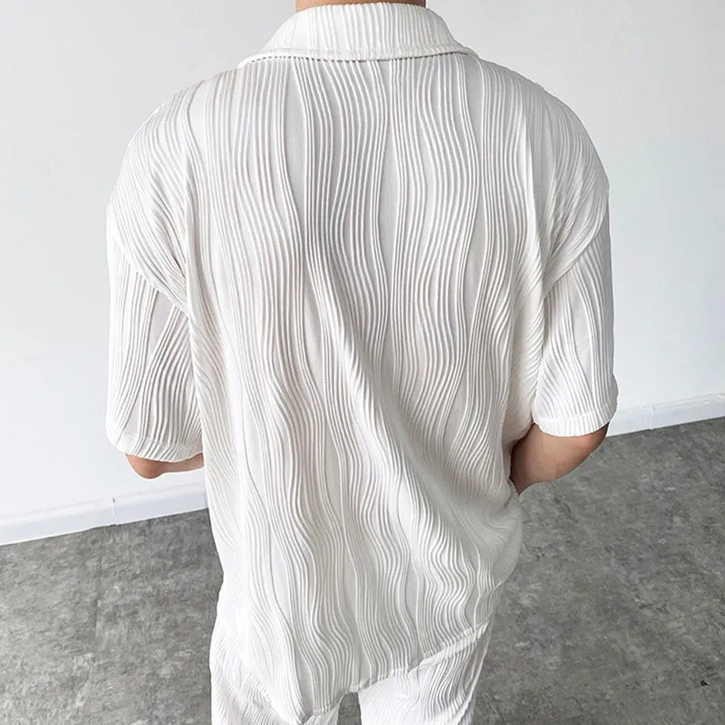 Crinkled Short Sleeve Shirt
