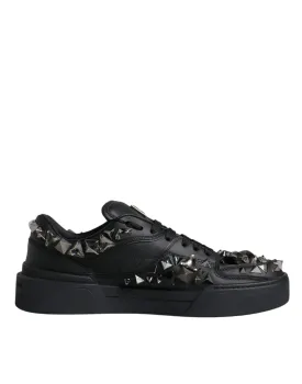Dolce & Gabbana Black Studded Low Top Herre Sneakers Shoes