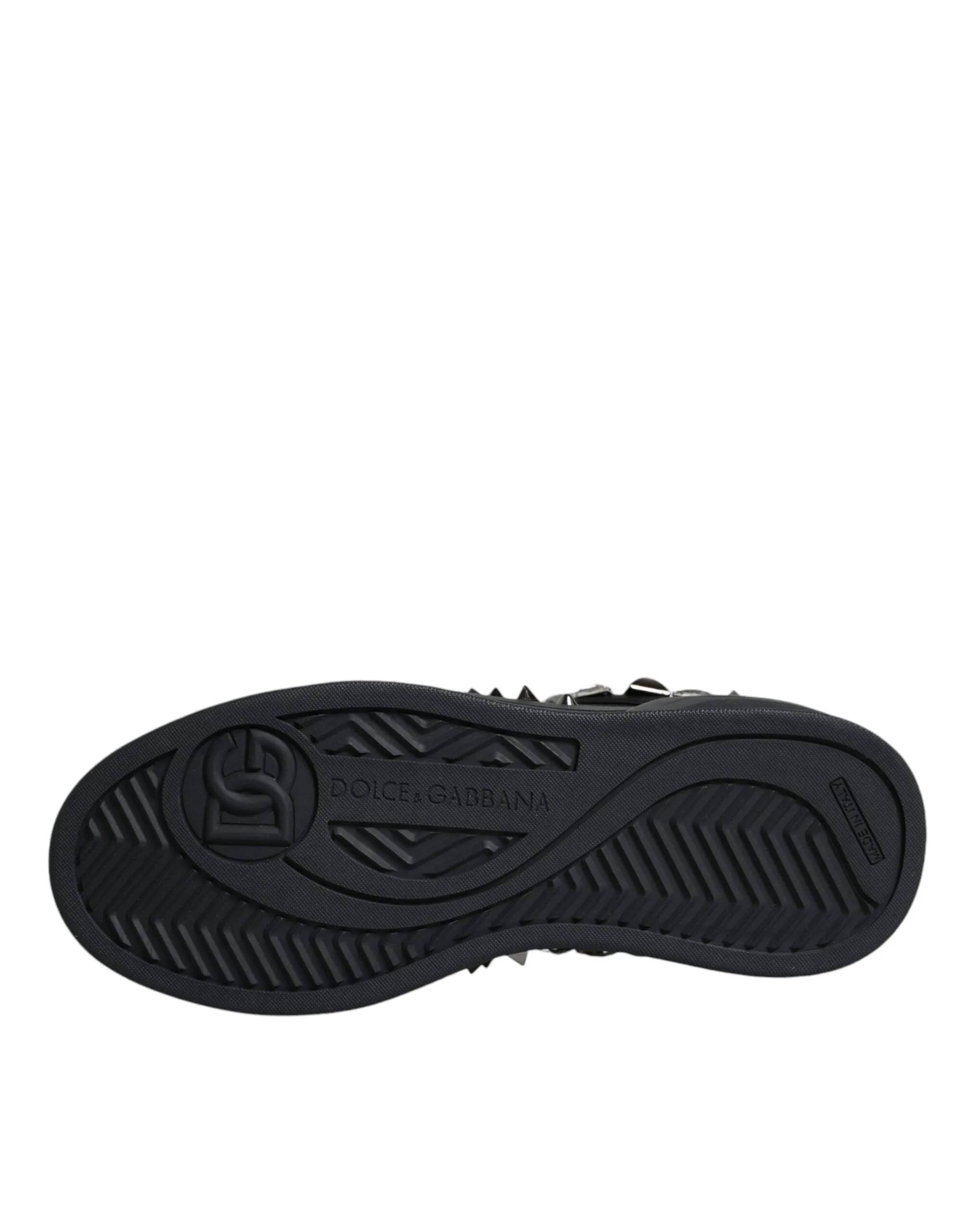 Dolce & Gabbana Black Studded Low Top Herre Sneakers Shoes