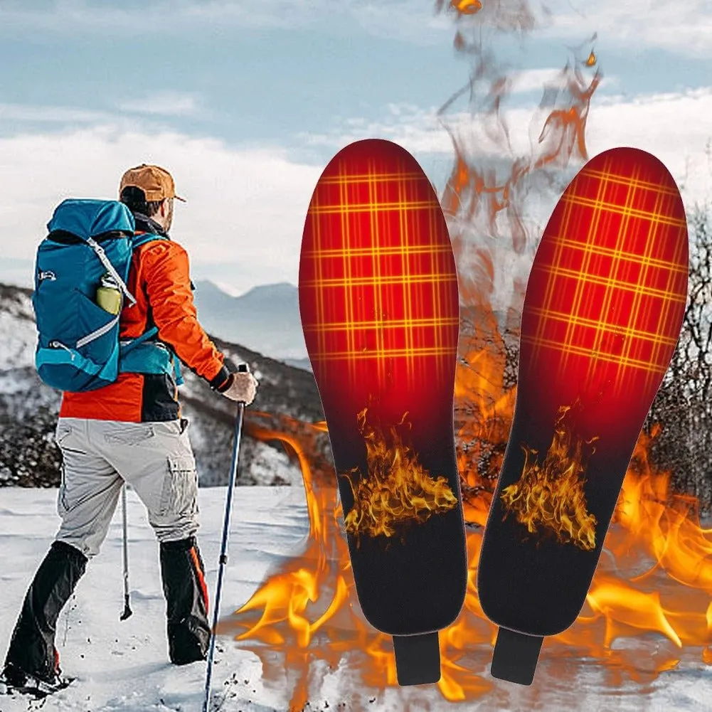 Electric Heated Insoles - Remote Control, Foot Warmers USB Heated Insoles for Men and Women for Outdoor Sports and Indoor Warmth