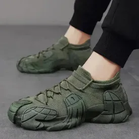 Fashion Lace Up Sock Shoes Men's Personalized Lightweight Running Walking Sneakers Thick Bottom Sneakers