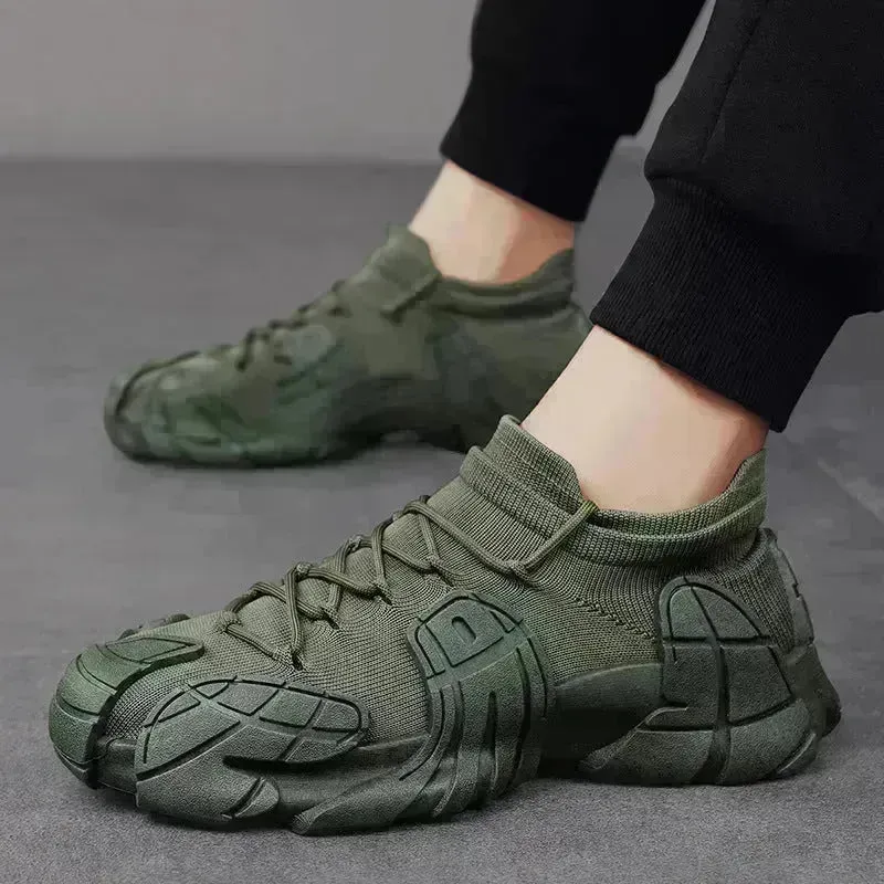 Fashion Lace Up Sock Shoes Men's Personalized Lightweight Running Walking Sneakers Thick Bottom Sneakers