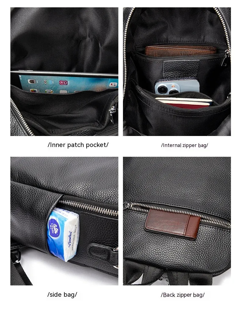 Fashion Leather One-Shoulder Backpack