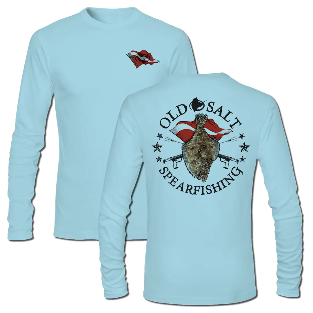 Flounder Spearin' - Long Sleeve Performance Fishing Shirt
