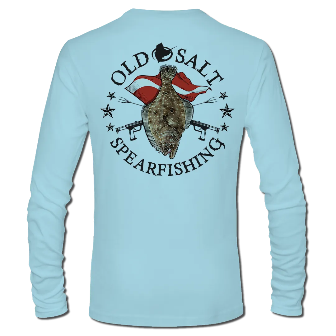 Flounder Spearin' - Long Sleeve Performance Fishing Shirt
