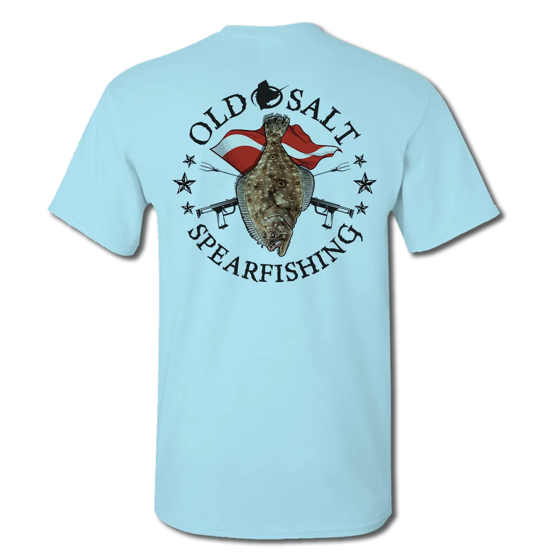 Flounder Spearin' - Short Sleeve Performance Fishing Shirt