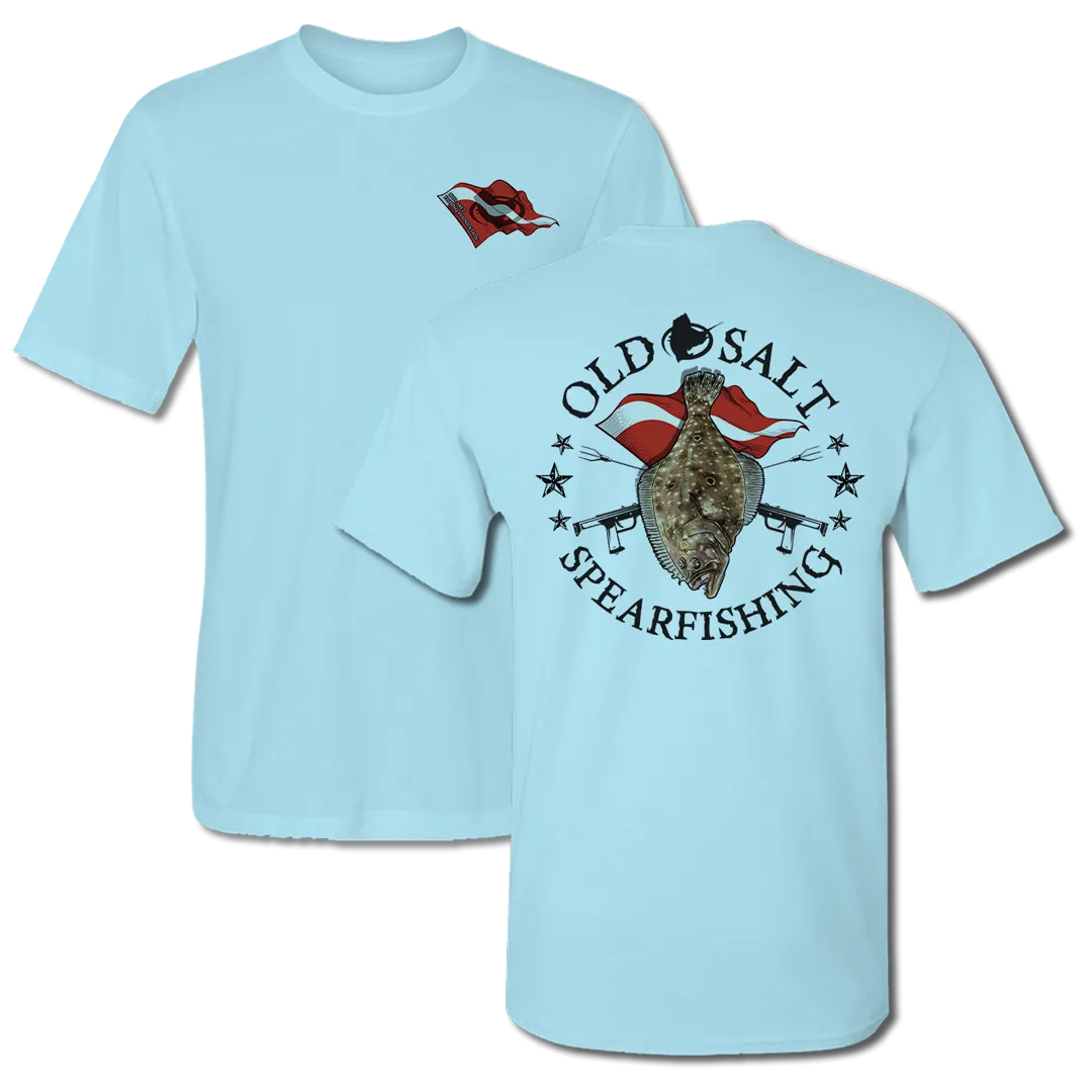 Flounder Spearin' - Short Sleeve Performance Fishing Shirt