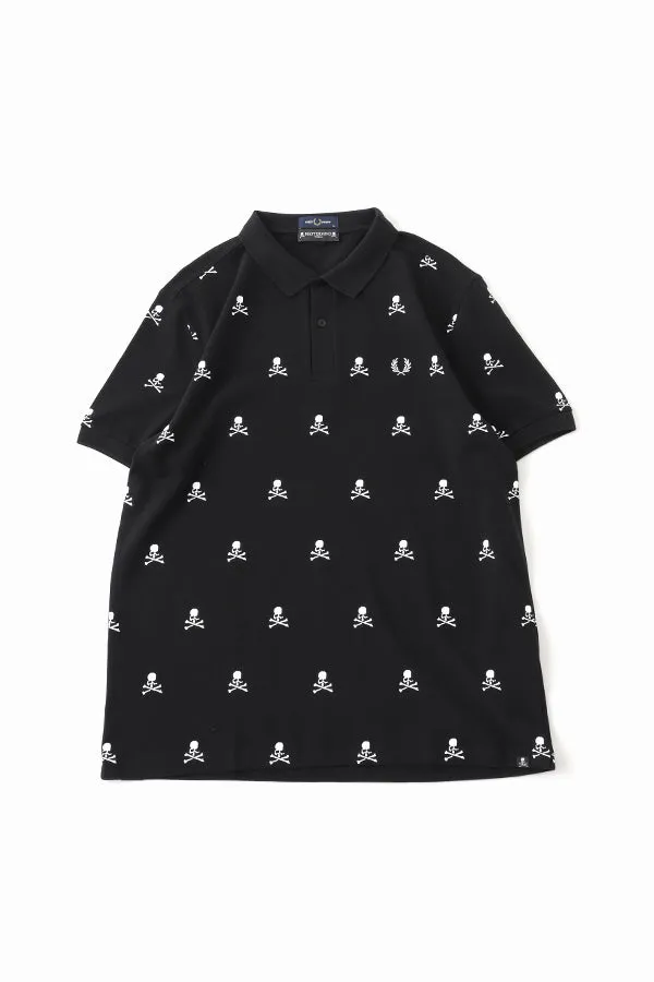 FRED PERRY × MASTERMIND WORLD ALL-OVER SKULL FRED PERRY SHIRT