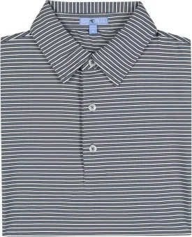 Freeport Striped Performance Polo- Storm