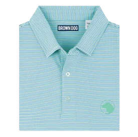 Lime/Sea Blue/White Performance Polo