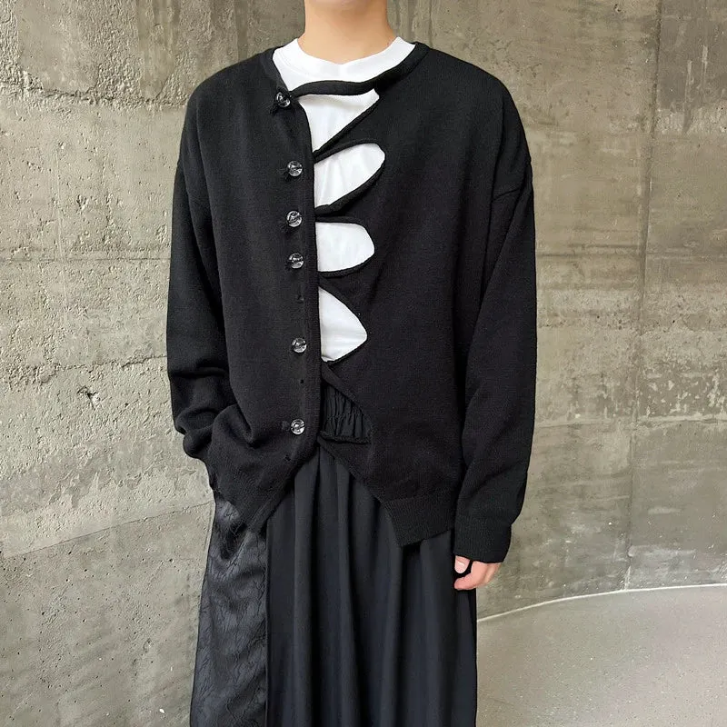 Loose Crew Neck Cardigan Sweater