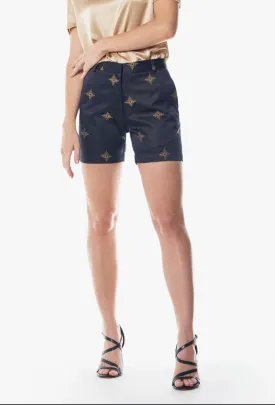 Navy   Gold trouser shorts