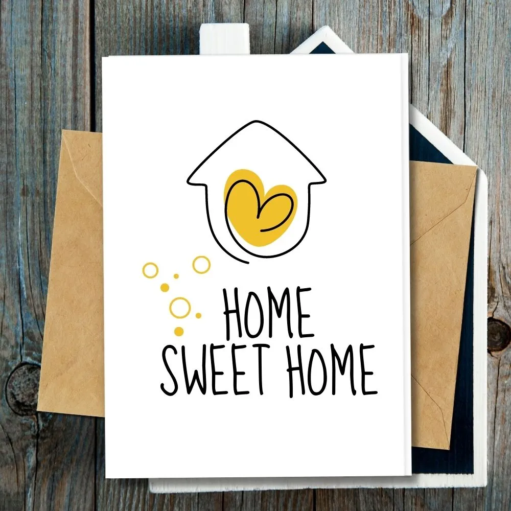 New Home Card, Home Sweet Home, Yellow