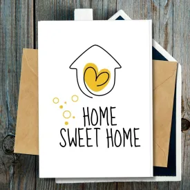 New Home Card, Home Sweet Home, Yellow