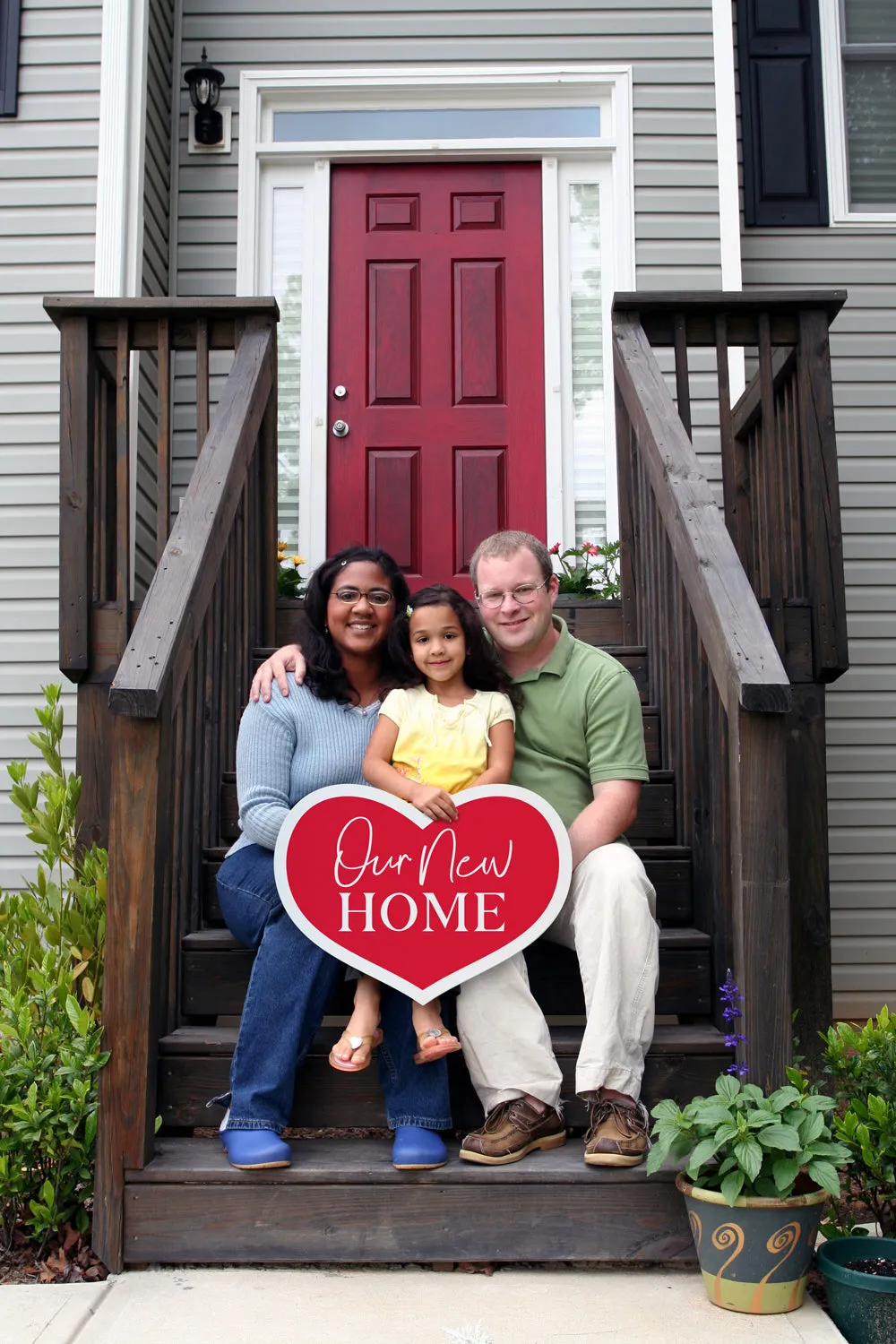 Photo Prop Heart Shape Sign - Our New Home / Home Sweet Home