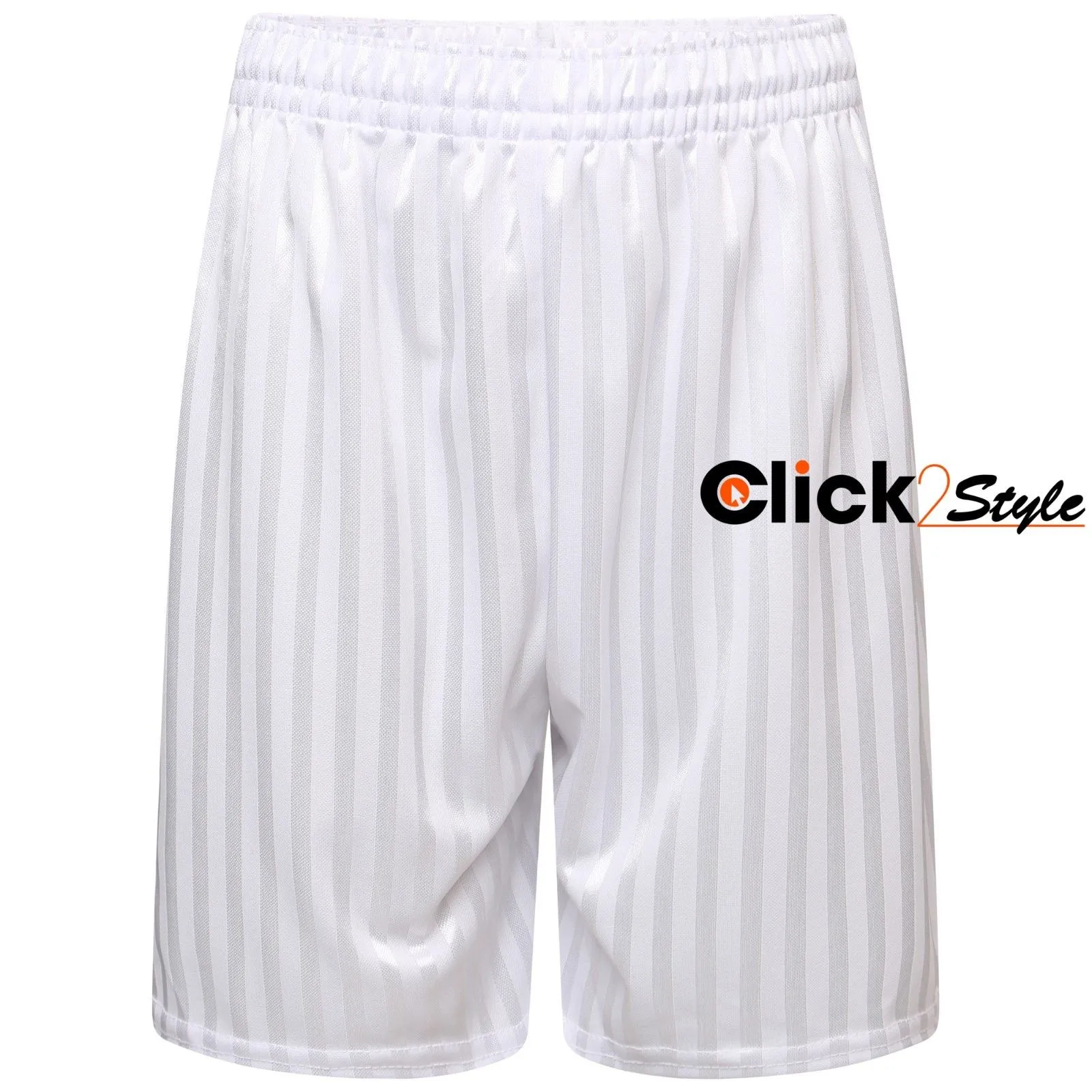 Unisex PE School Shadow Stripe Shorts Boys Girls Adult Football Gym Sports Short -White