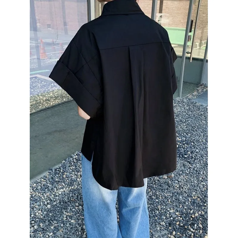 Vintage Lapel Short Sleeve Shirt