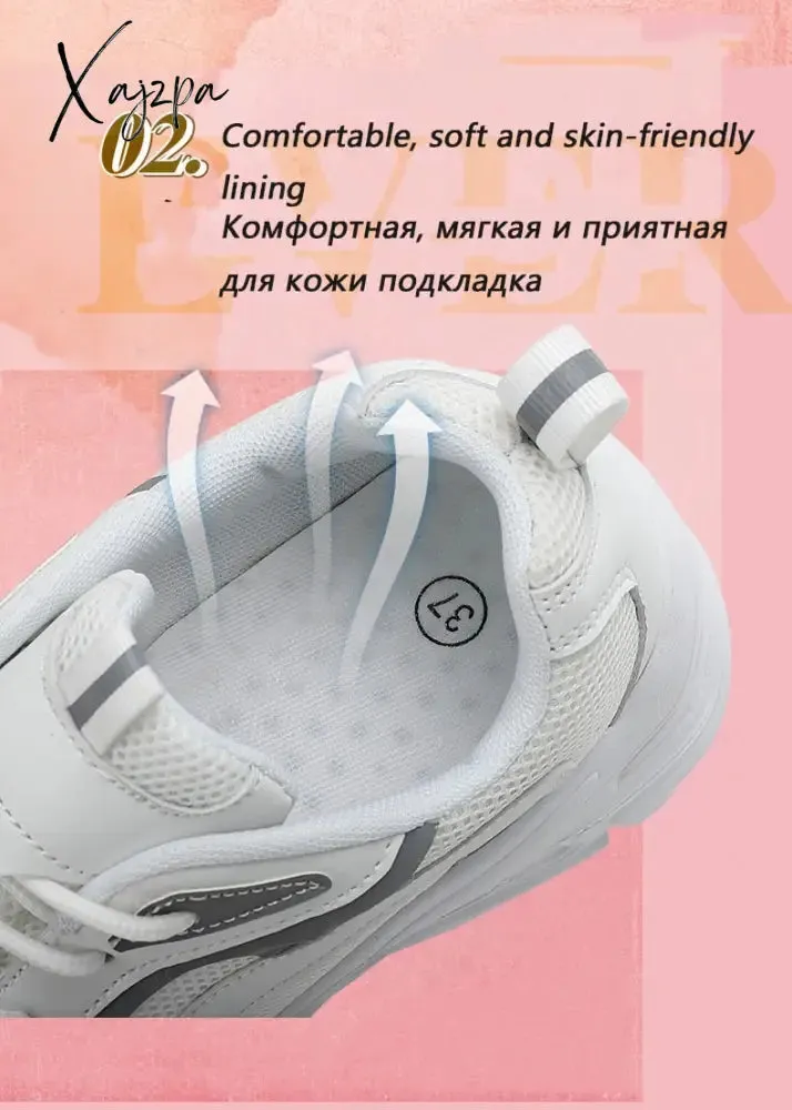 Xajzpa - Sneakers Women Vulcanize Shoes New Female Black White Platform Thick Sole Running Casual Ladies Shoes Tenis Feminino